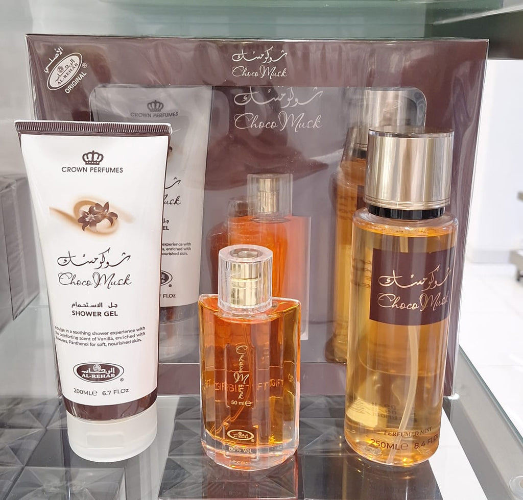 AL REHAB CHOCO MUSK GIFT SET 3PC (EDP 1.65/SG 6.7/BM 8.4) U