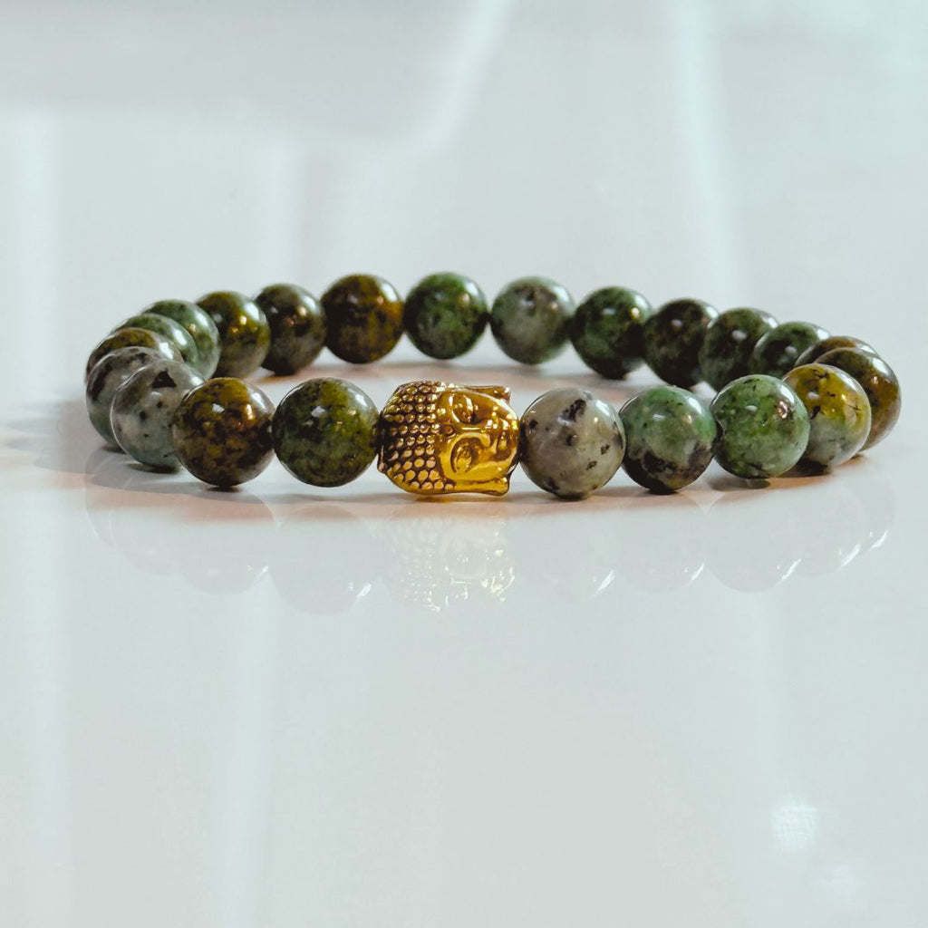 Buddha Crystal Beaded Bracelet - African Turquoise