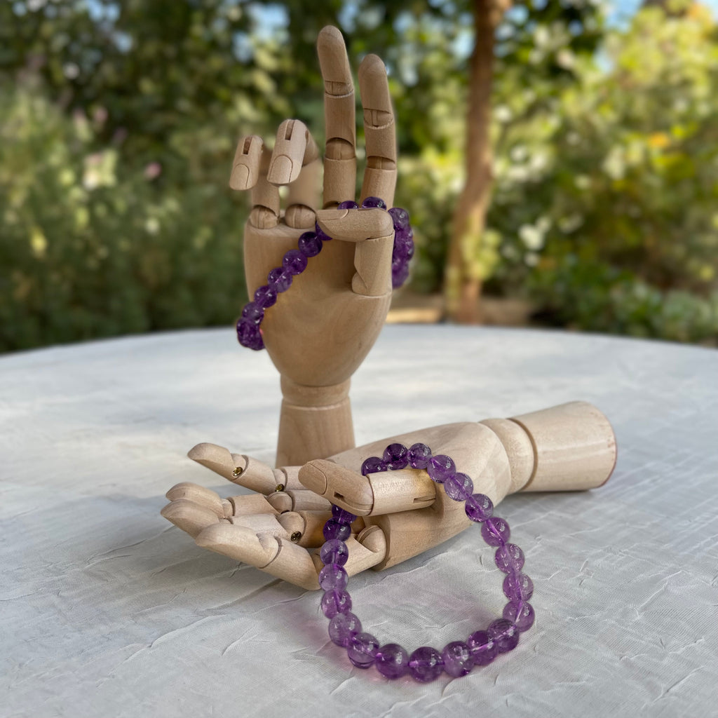 Crystal Healing Beaded Bracelet, Amethyst