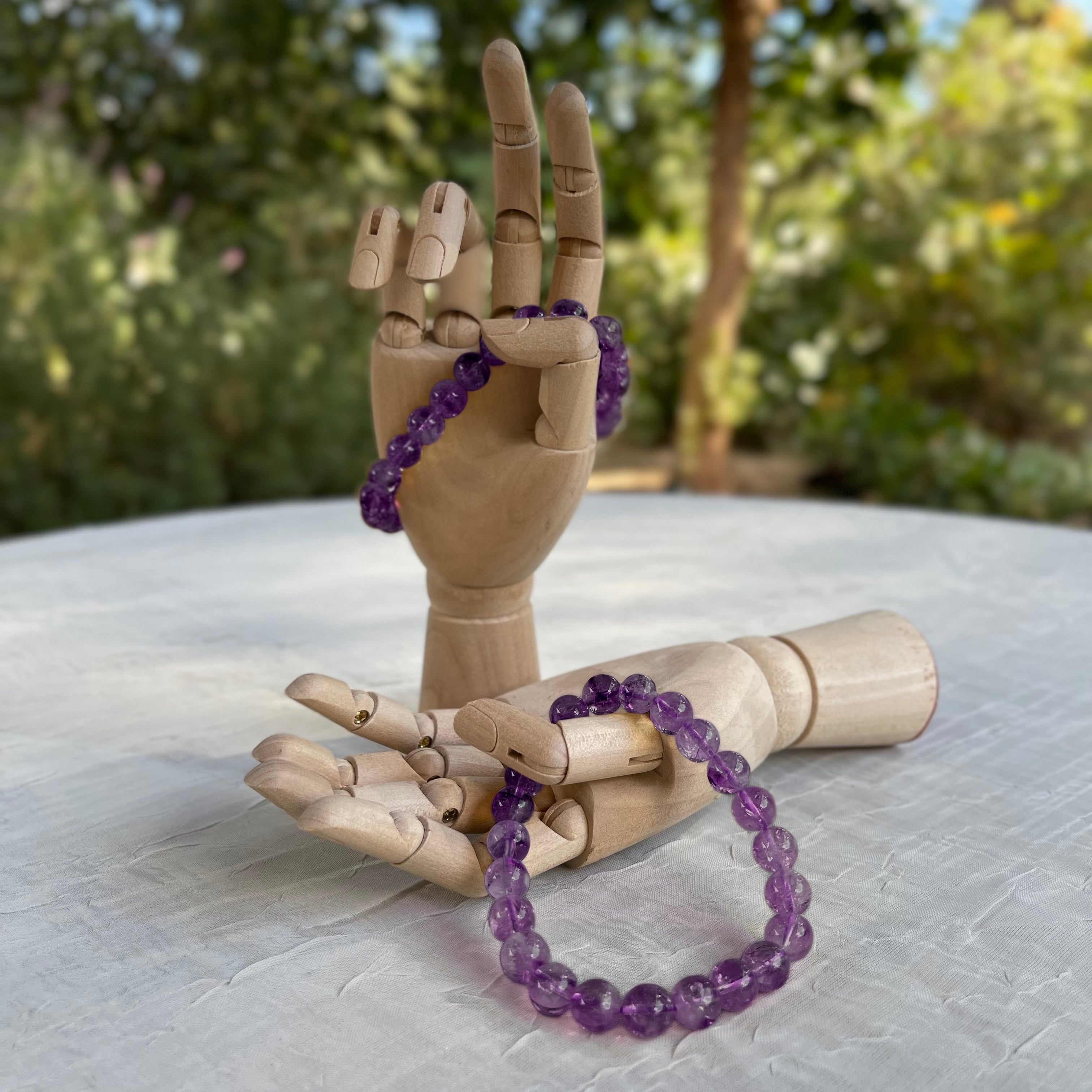 Crystal Healing Beaded Bracelet, Amethyst