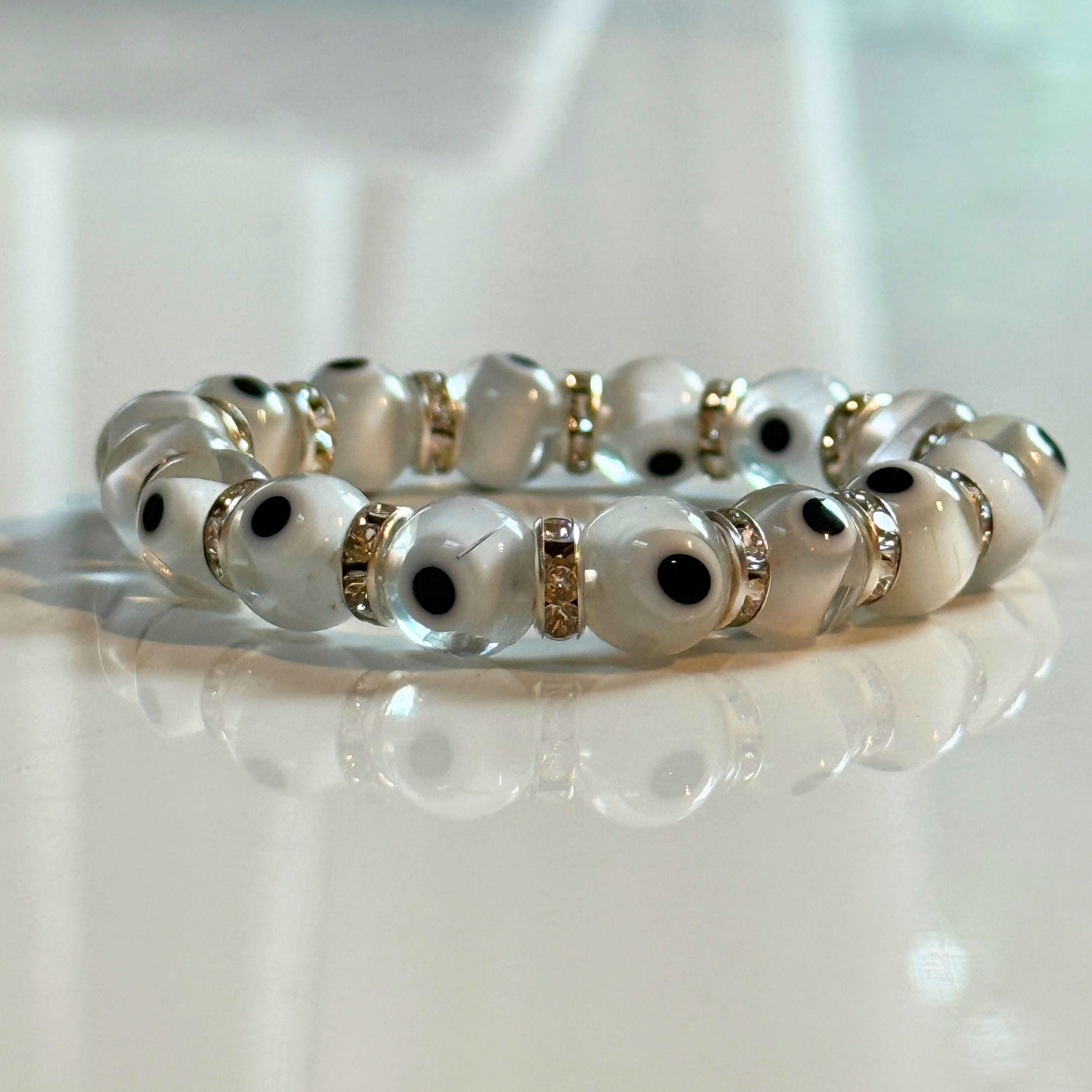 Evil Eye Beaded Bracelets - White