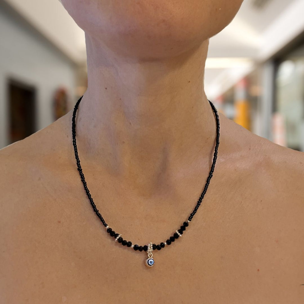 Evil Eye Charm Necklaces - Black
