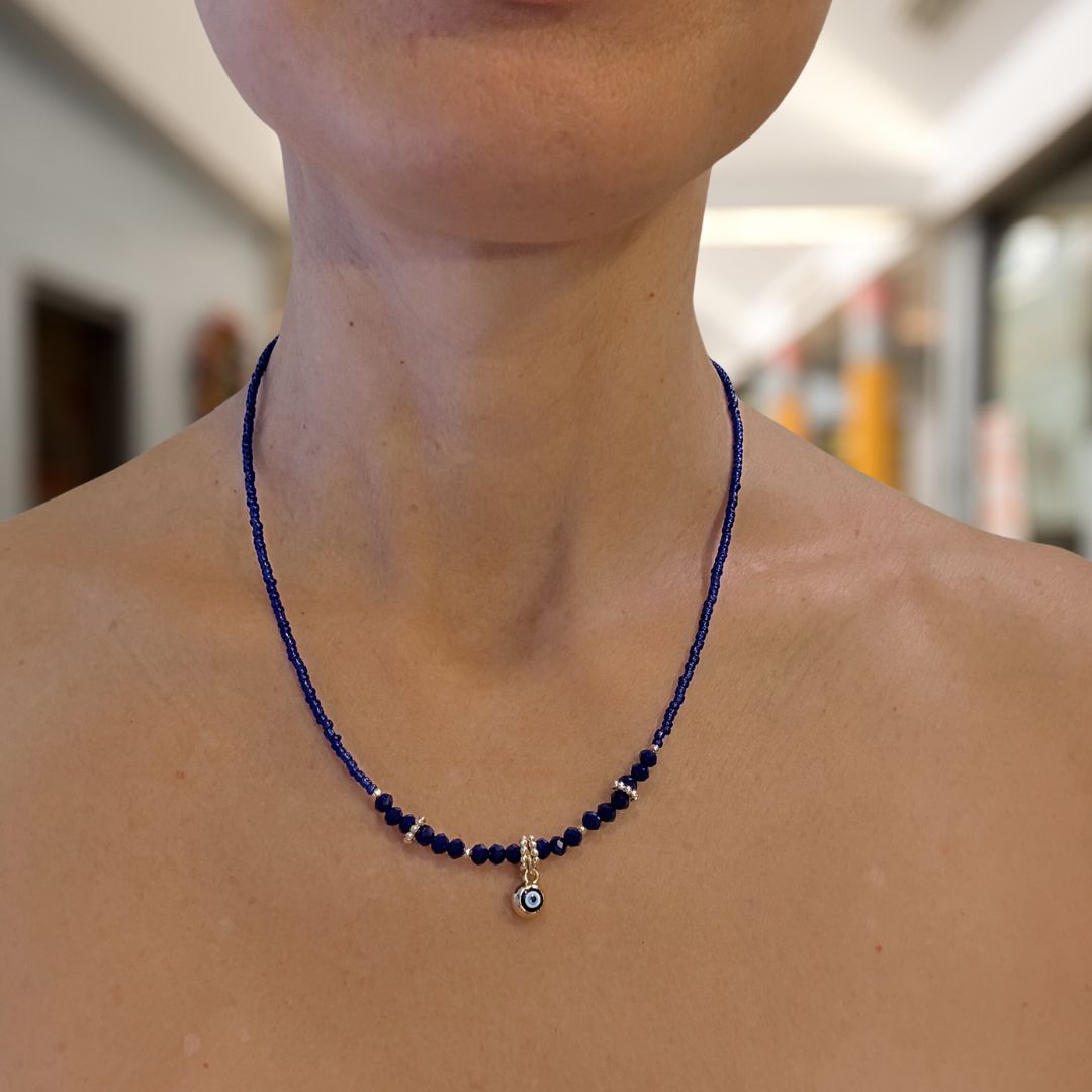 Evil Eye Charm Necklaces - Blue