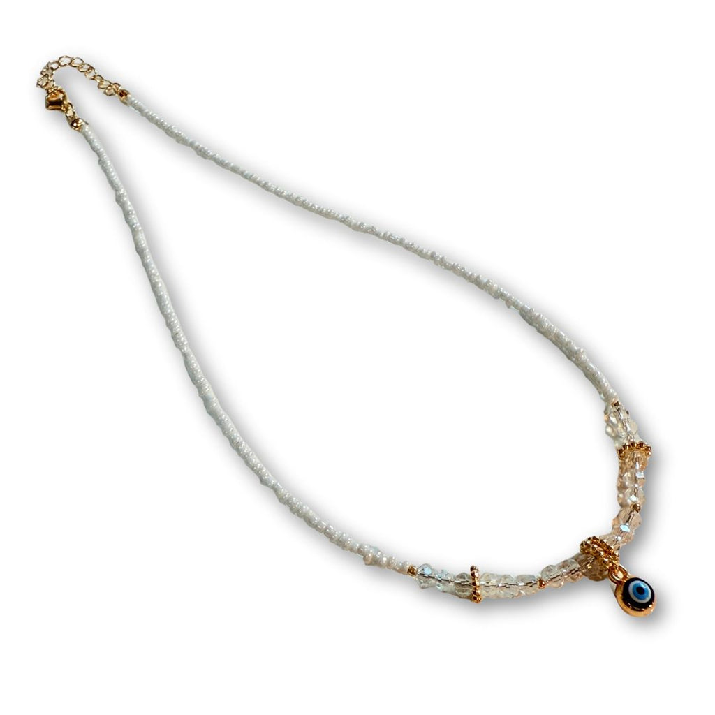 Evil Eye Charm Necklaces - Clear