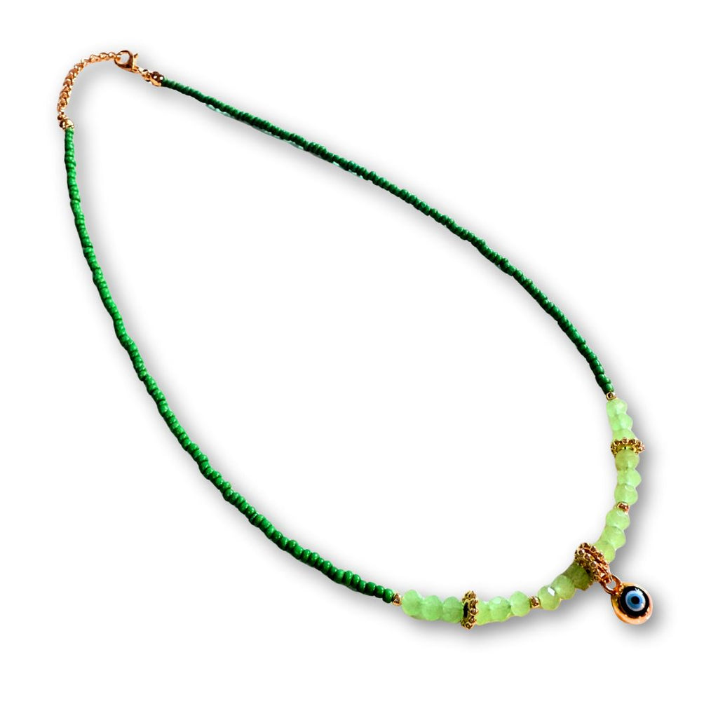 Evil Eye Charm Necklaces - Green