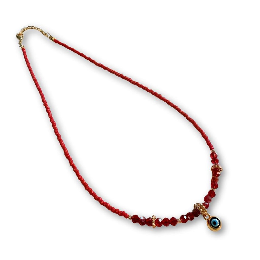 Evil Eye Charm Necklaces - Red