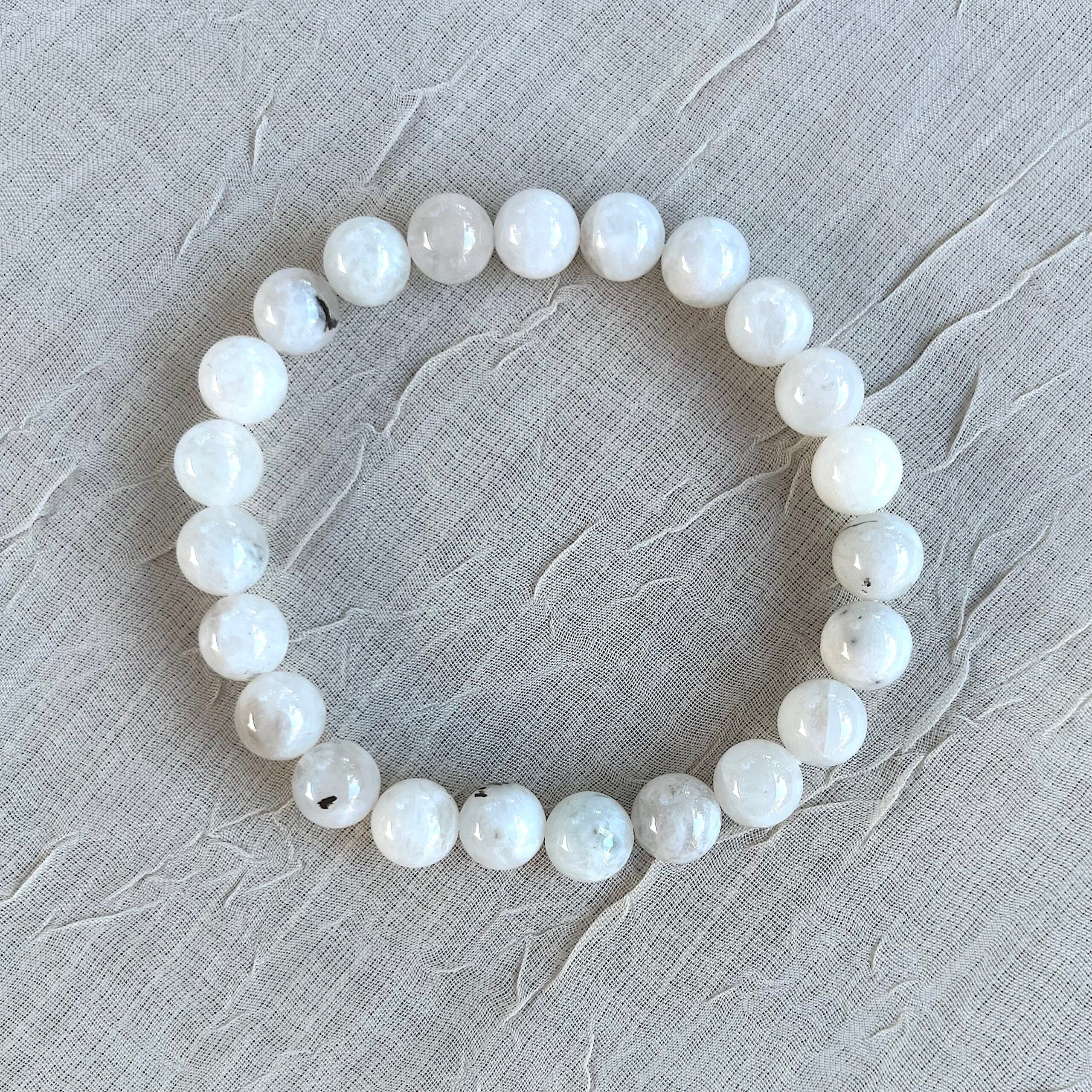 Crystal Healing Beaded Bracelet, Moonstone