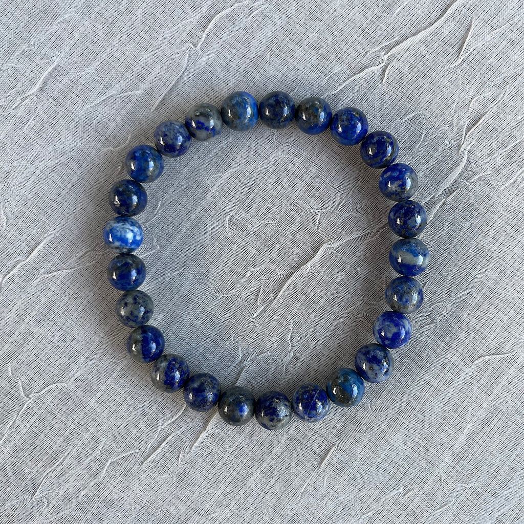 Crystal Healing Beaded Bracelet, Lapis Lazuli
