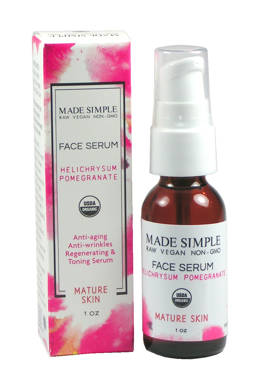 Helichrysum Pomegranate Face Serum for Mature Skin - Certified Organic, Vegan & Cruelty-free
