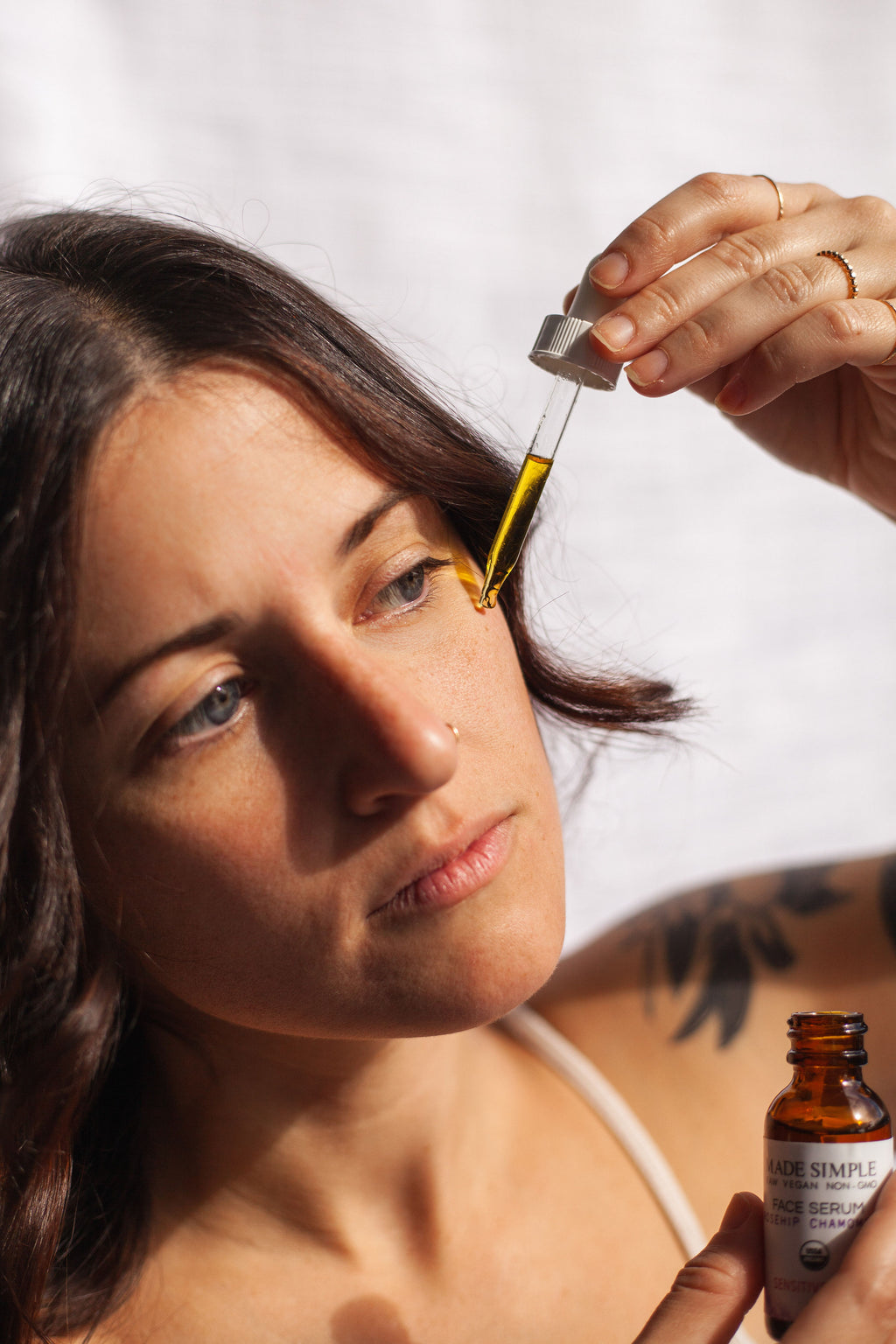 Rosehip Chamomile Face Serum for Sensitive Skin - Certified Organic, Vegan & Cruelty-free