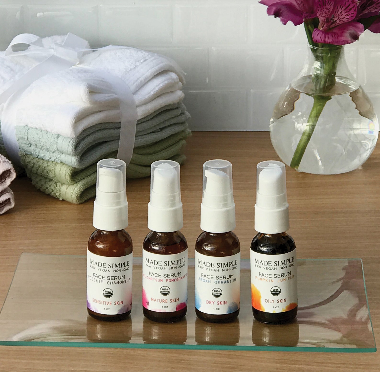 Rosehip Chamomile Face Serum for Sensitive Skin - Certified Organic, Vegan & Cruelty-free