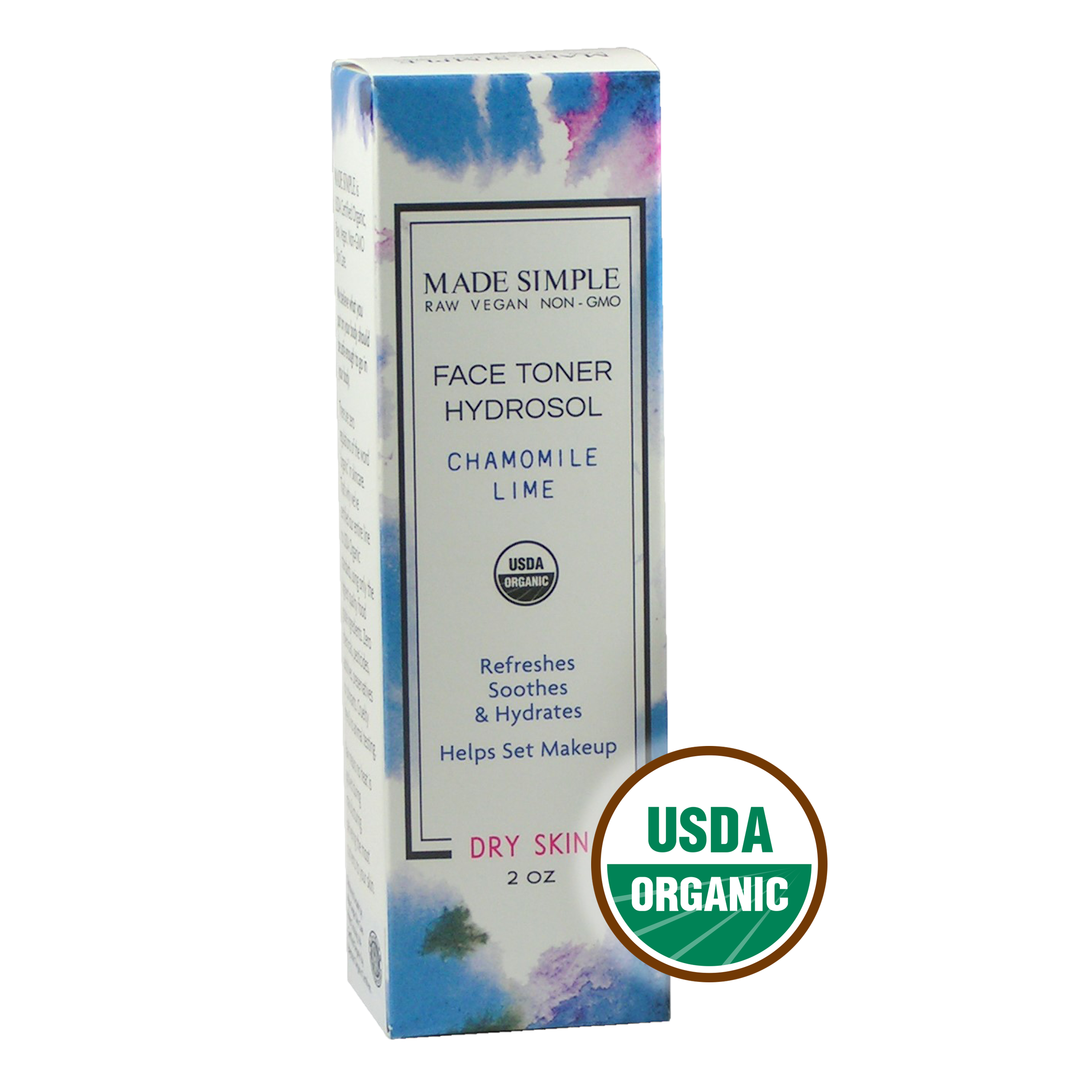 Chamomile Lime Face Toner for Dry Skin - Certified Organic, Vegan & Cruelty-free