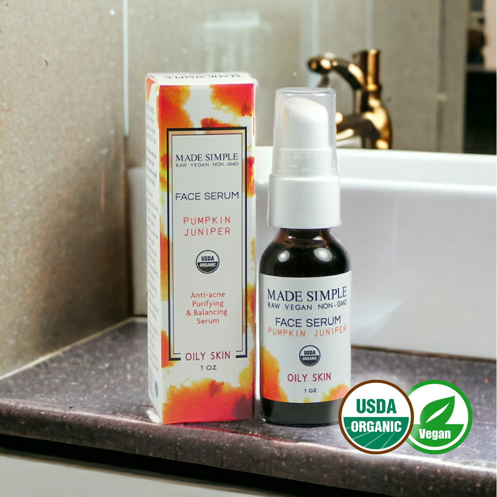 Pumpkin Juniper Face Serum for Oily Skin - Certified Organic, Vegan & Cruelty-free