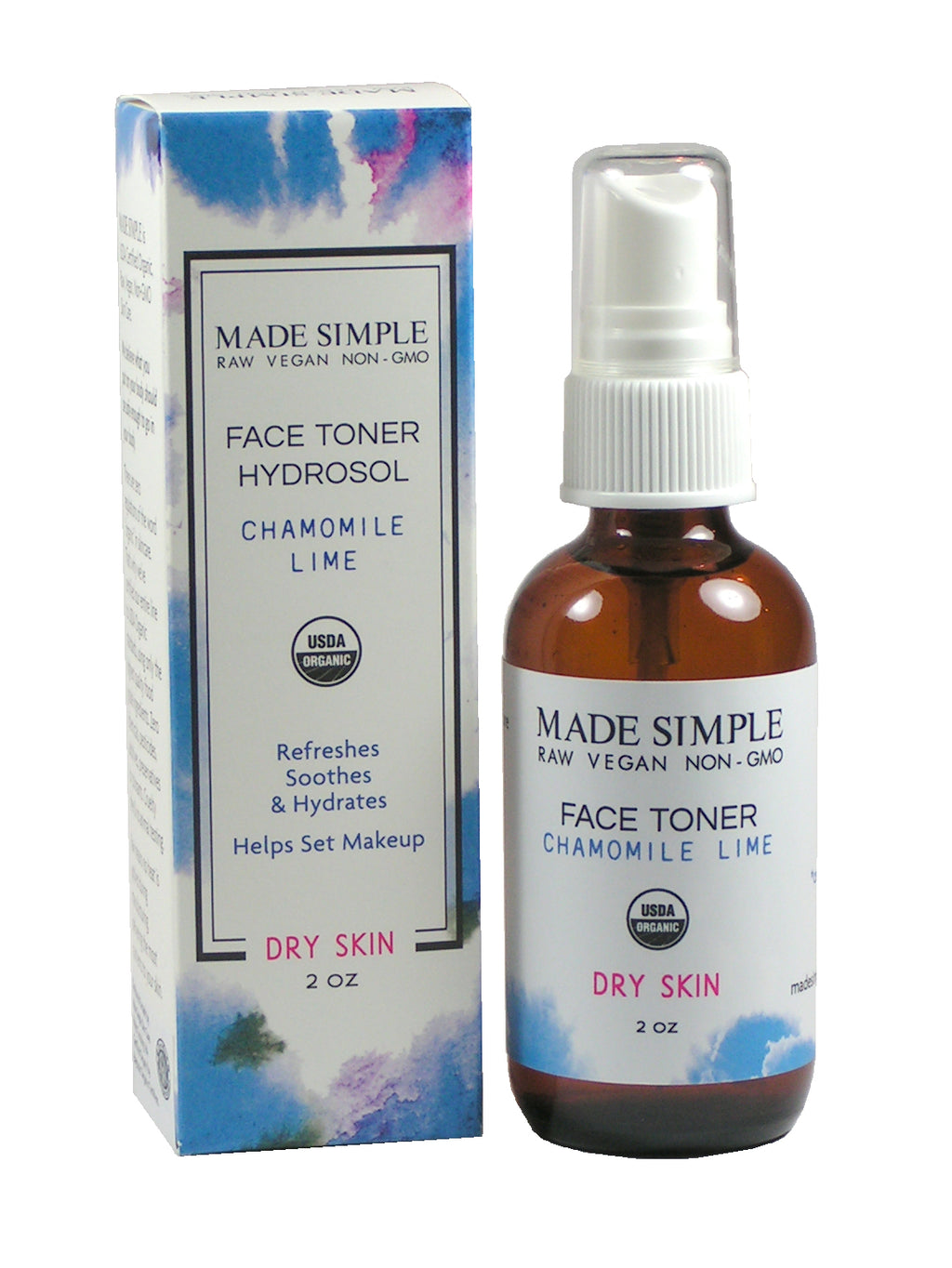 Chamomile Lime Face Toner for Dry Skin - Certified Organic, Vegan & Cruelty-free